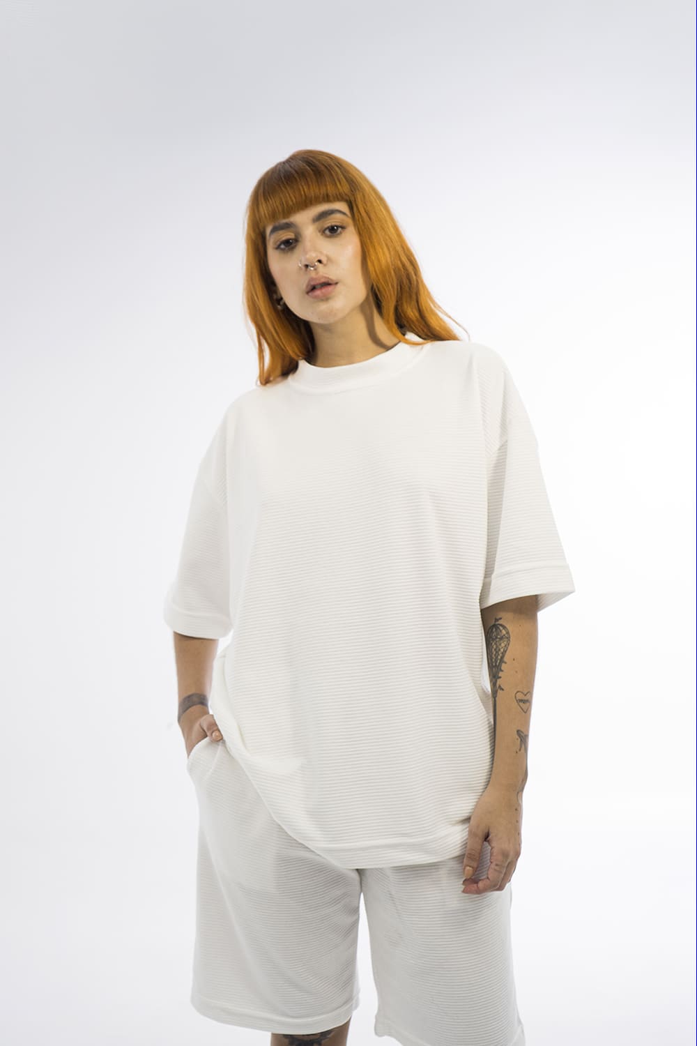 Basics Texture t-shirt - 8306 IVORY