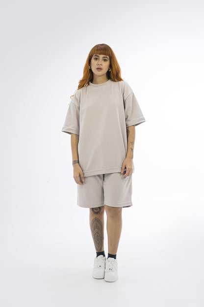 Basics Texture t-shirt - 8306 SAND