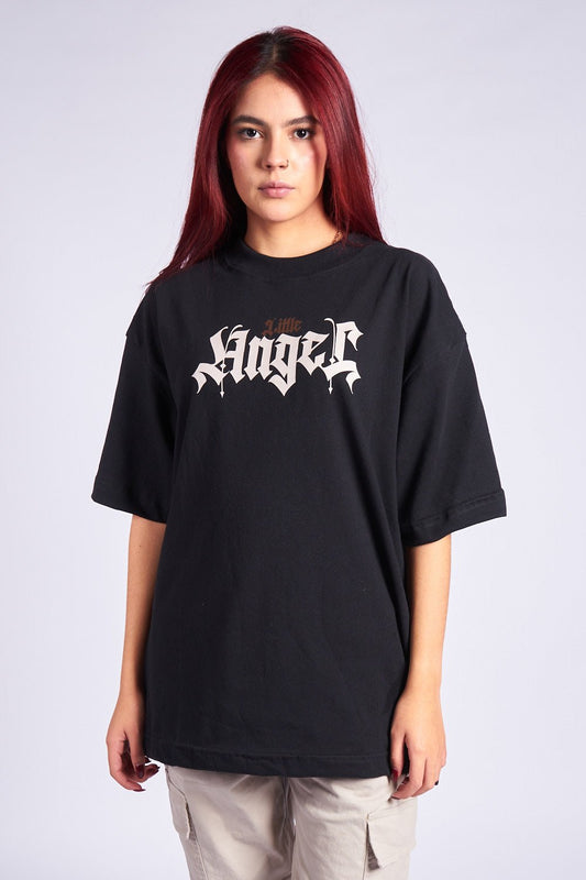 CAMISETA OVERSIZED NEGRA LITTLE ANGEL - CORD & CO