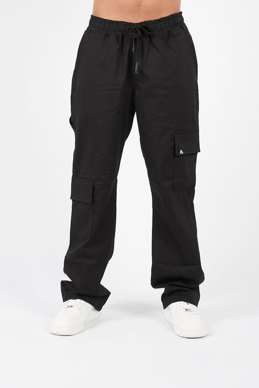 PANTALON CARGO ASIMETRICO NEGRO - CORD & CO