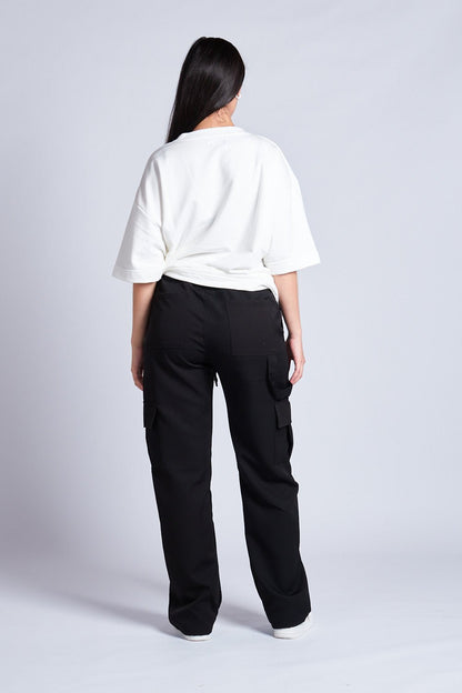 PANTALON CARGO TABLA Y CHARRETERA NEGRO - REDUX CLUB